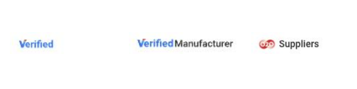 Three Global Sources interface labels: Verified, Verified Manufacturer and O2O Suppliers